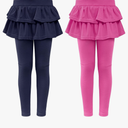 Girls Leggings with Skirt for Girls Kids School Uniform Pants Toddler Ruffle Pants Tutu Pull On Warm Clothes 4-5Years