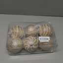 6PCS Christmas Ball Ornaments Sequin Shatterproof Christmas Tree Ornaments DecorativeHanging Pearl Balls for Xmas Trees,Holiday Party(10cm/3.94") (Champagne)