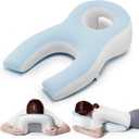 Memory Foam Face Down Pillow After Eye Surgery- Whole BBL Pillow Face Down for Stomach Sleep, Massage-Blue
