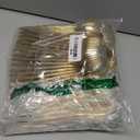 SUT 150PCS Gold Plastic Silverware, Plastic Utensils,Gold Silverware Disposable,Disposable Utensils Heavy Duty,Plastic Cutlery Set,Includes:50 Knives, Forks and Spoons for Party, Birthday,Wedding