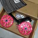 HAWENS Bike Training Wheels Mute Flash Wheels with Adjustable Bicycle Stabilizer Mounted Kit Compatible for 12 14 16 18 20 inch Single Speed Bike (Pink)