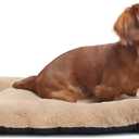 Dog Beds Crate Pad for Medium Dogs Fit Metal Crates or Cages,Ultra Soft Dog Kennel Mat for Crates Washable with Anti-Slip Bottom Kennel Pad for Dogs Cozy Sleeping Mattress,30" x 19",Light Brown