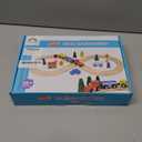 33Pcs Magnetic Wooden Train Set - Expandable Tracks Fit Thomas Brio - Educational Toy Fosters Imagination, Creativity, Logical Thinking, Ideal Birthday for Toddlers Kids Ages 3-6