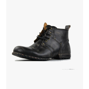 OSSTONE Moto Boots for Men Fashion lace-up Leather Chukka Boots Casual Shoes OS-6015-2-retro-brown-US-R