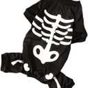 Dog Skeleton Costume Glow in The Dark Pet Cat Halloween Jumpsuit 4 Legged Onesie for Small Dog Cat, XL