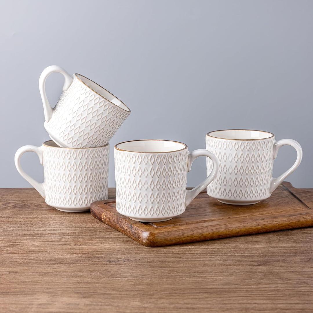 GBHOME Ceramic Coffee Mugs Set of 6, 12oz Handmade Ceramic Coffee Mugs Set for Latte/Tea/Beer/Hot Cocoa, Dishwasher & Microwave Safe