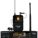 UHF Wireless In-Ear Monitor System - 99 UHF Frequencies Mono IEMs for Musicians, 164ft Stable Transmission Range, Ideal for Stage Performance, Bands, Studio Recording, Lectures & Speeches (WG1)