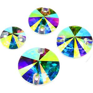 DONGZHOU 80pcs Sew On Rhinestones Round Flat Back Sew On Glass Rhinestone Sewing Crystal Gems Stone Beads for Costume, Clothes, Garments, Dress, Jewelry, Belt, Shoes and DIY Crafts
