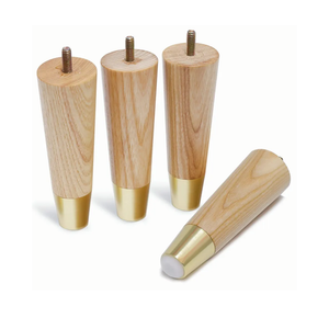 Solid Ash Wood Furniture Legs 6 Inch, Sofa Replacement Wooden Leg Set of 4, Cabinet Legs, Dresser Legs, Couch Legs, Recliner Legs (Ash Wood Legs with Metal Cap 4 Pack, 6 inch)