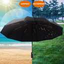 2 x Bluinzi 46 Inch Compact Umbrellas for Rain - Travel Small Umbrella - Automatic Folding Umbrella - Windproof Portable Umbrella, Double 10-rib