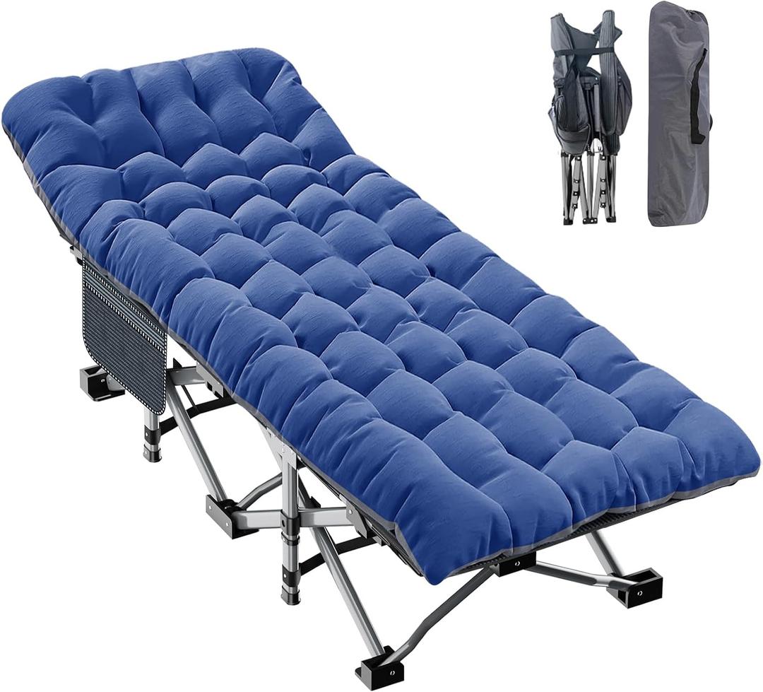 ABORON XXL Camping Cot for Adults 900LBS - 78"32" Oversized Folding Bed with Mattress Pad, Heavy Duty 1200D Oxford Outdoor Cot with Carry Bag