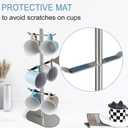 Mug Holder Tree, Coffee Cup Holder with 6 Hooks, Coffee Mug Rack, Metal Mug Tree for Counter, Mug Holder Stand Coffee Mug Hanger(Brushed Nickel)