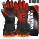 Heated Gloves for Men Women, 5V 6000mAh Rechargeable Hand Warmer Gloves with Touchscreen, Waterproof Electric Heating Glove for Riding, Hunting, Skiing, Hiking, Outdoor Work (Large)