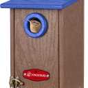 Kingsyard Recycled Plastic Bird House for Outdoors - Weatherproof Wren Bird Nesting with Predator Guard & Air Vents, Blue