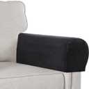 Sofa Arm Covers - Velvet Plush Anti-Slip Armrest Protectors for Chairs & Sofas, Set of 2, Black