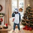 Nabobs Unisex Animal Onesie Costume, Flannel Halloween Cosplay Costume - Homewear Animal Outfit. 140 Size