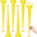 6 Pcs Stadium Horn 21 Inch Vuvuzela Plastic Collapsible Cheering Trumpets for Sporting Events Football Carnival Party Supplies, Yellow