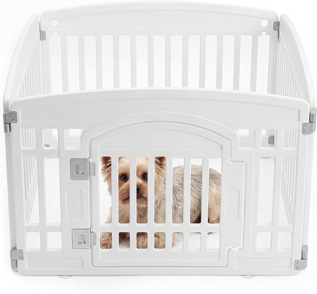 NEWBULIG 24 Inch 4 Panels Dog Playpen, Plastic Pet Play Pen Fence