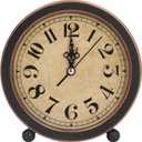 Vintage Retro Analog Alarm Clock, 5 in Silent Small Bedside Desk Clock Battery Operated, Non-Ticking Table Clock for Bedroom, Desk, Shelf - Super Silent, High Accuracy