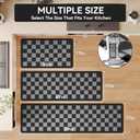 YDKGL Kitchen Mats for Floor, Super Absorbent Kitchen Rugs Non Slip Washable, Linen-Look Woven Cushion Runner Rug, Kitchen Sink Mat Standing Mat, Black Gray Checkered 17"x30"