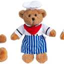 HollyHOME Chef Stuffed Animal Teddy Bear Soft Plush Toy with Chef Uniform Unique Toy Gifts for Kids and Chefs Holiday Birthday Valentine 16 inche