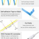 ALITOVE 32.8ft COB Led Strip Light White 6500K Super Bright 24V LED Rope Lights with Remote Dimmable 3200LEDs CRI90+ Uniform Glow LED Tape Light for Mirror Under Cabinet Living Room Study Wardrobe