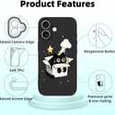 USLAI Case for iPhone 16, with Cute Pattern Design, Slim Fit, Shockproof Soft TPU Protective Cover, Supports Wireless Charging - Boxy Cat