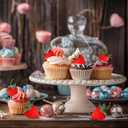 2 x Lusofie 30 Pcs Fake Strawberries Plastic Fake Strawberry 2.36 in Faux Artificial Strawberries for Decor Kitchen Party Decoration Realistic Faux for Photo Prop Home Wedding Photography Decoration