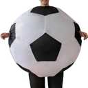 Inflatable Soccer Ball Costume for Adults, Blow Up Football Bodysuit for Sports Themed Party, Carnival, Halloween, Holiday Events