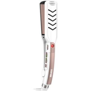 Conair Double Ceramic Flat Iron, 1 1/2-inch Wet-to-Dry Hair Straightener (White)