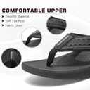 Flip Flop Thong Athletic Summer Sport Sandals with Arch Support Outdoor Summer Beach (8.5, Black)