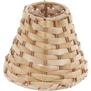 Aspen Creative 51001-1, Empire Clip-On Chandelier Lamp Shade, Natural Banana Leaf, 3" Top x 6" Bottom x 4-3/4" Slant Height