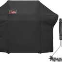 Kingkong 7108 Premium Grill Cover for Weber Summit 400Series Gas Grills (Compared to The Weber 7108 Grill Cover) Including Grill Brush and Tongs