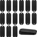 M METERXITY 25-Pack Blank Dog Tags, 2" x 0.75" x 0.04"(l x W x t) Engraving Metal Stamping Blanks, Aluminum Tags with 2 Holes for Engraving/DIY/Decorative Craft [Black]