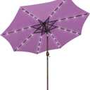 Blissun 9 ft Solar Umbrella, Patio Umbrella with 32 LED Lights, Table Market Umbrella, Outdoor Umbrella for Garden, Deck, Backyard (Lilac)