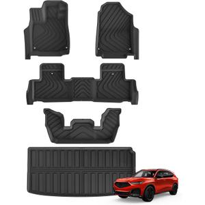 SMABEE Floor Mats & Cargo Liner for Acura MDX 2026-2022 Trunk Mat TPE All Weather Floor Liners Accessories Interior Black