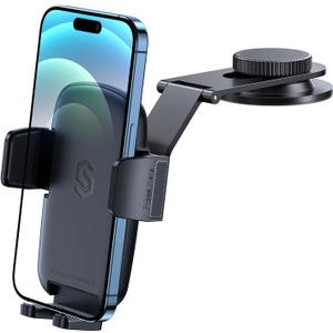 SYNCWIRE Car Phone Holder for Universal Dashboard [Super Stable] Car Phone Mount Foldable Aluminum Alloy Arm for iPhone 16 15 14 13 12 Series & All Phones