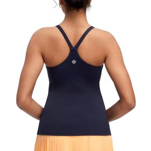 RUNNING GIRL Tank Top with Built in Bra for Women,Compression Shirts Racerback Workout Yoga Tops(Navy Blue, L)
