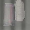 COOLJOB 4 Pairs Soft Moisturizing Cotton Gloves Set with Stretch Elastic Cuff, Overnight Lotion Sleeping Gloves for Dry Hands, Eczema Skin, Beauty Women SPA Essentials, Small, White