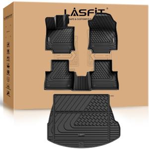 LASFIT Floor Mats for Lexus NX NX350/NX250 2022-2026 with Cargo Mat | Not Fit for NX350h/ NX450h+, All Weather TPE Custom Fit Floor Liners, Full Coverage Secure-Fit Car Mats, Easy to Wash