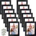 Giftgarden 12 Pack 3.5x5 Picture Frame Black, Multiple 3.5 x 5 Photo Frames Bulk for Tabletop Display or Wall Hanging