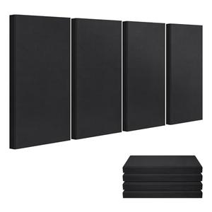 23.62" X 11.81" X 2" Fiberglass Wall Panel, 4 Pack Acoustic Panels, Acoustic Panels Sound Absorbing for Office, Studio, Home Theatre - Black