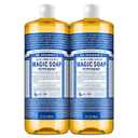 Dr. Bronner's Pure-Castile Liquid Soap- Made with Regenerative Organic Certified Oils- 18-in-1 Uses for Face, Body, Hand, Hair, Laundry & More- Vegan, Non-GMO- Body Wash- Peppermint,32oz, 2 Pack
