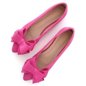 SAILING LU Bow-Knot Ballet Flats Womens Pointy Toe Flat Shoes Suede Dress Shoes Wear to Work Slip-ons Loafers Moccasins Rose Size 8 (40)