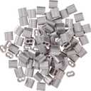 Barbed Wire Crimp Sleeves Gritted Crimping Sleeve 2-3 Silver Provides Superior Wire Gripping Quick Splice in Line Strainer Loops