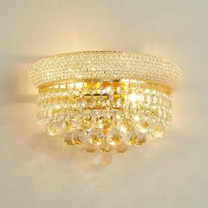 2-Light Crystal Wall Sconces Light Fixtures,Crystal Vanity Wall Mount Lamps for Living Room Bathroom Hallway Bedroom Stairway (Gold)