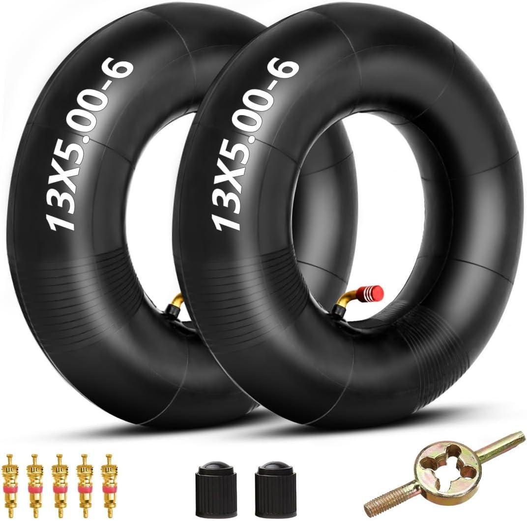 FVRITO 13x5.00-6 Inner Tube Compatible with Razor Dirt Quad Versions 1-18 Go Kart ATV Yard Tractor Snow Blower Lawn Mower Pressure Washer Hand Truck Wheelbarrow 2 Pack, Replacement 13x5-6 13x5x6 Tube