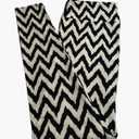 LuLaRoe TC Leggings Black & White Chevron Print Zig Zag Soft Comfort, Pack Of 2