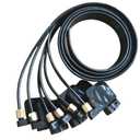 1.3m 6 Color UV Ink Tube Hose Pipe Line with Square Small Damper Screw Nuts oring Compatible with Epson R330 R290 T50 L800 1390 Printer(UV Black)