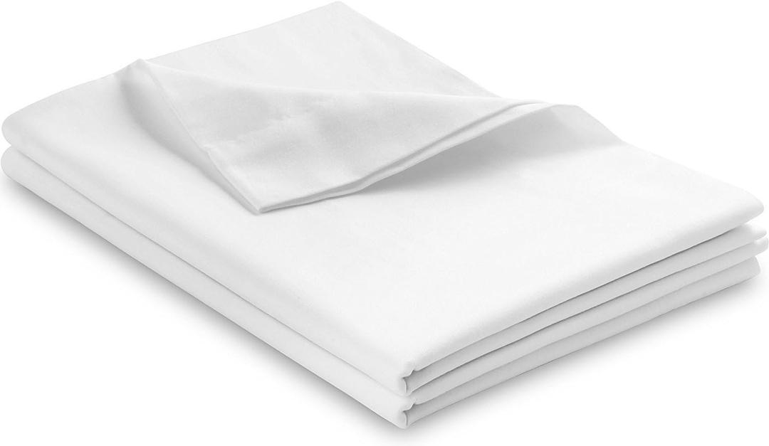 PLUSHY COMFORT Luxury Flat Sheets 1 Piece in White 100% Egyptian Cotton 800 Thread Count, Twin XL